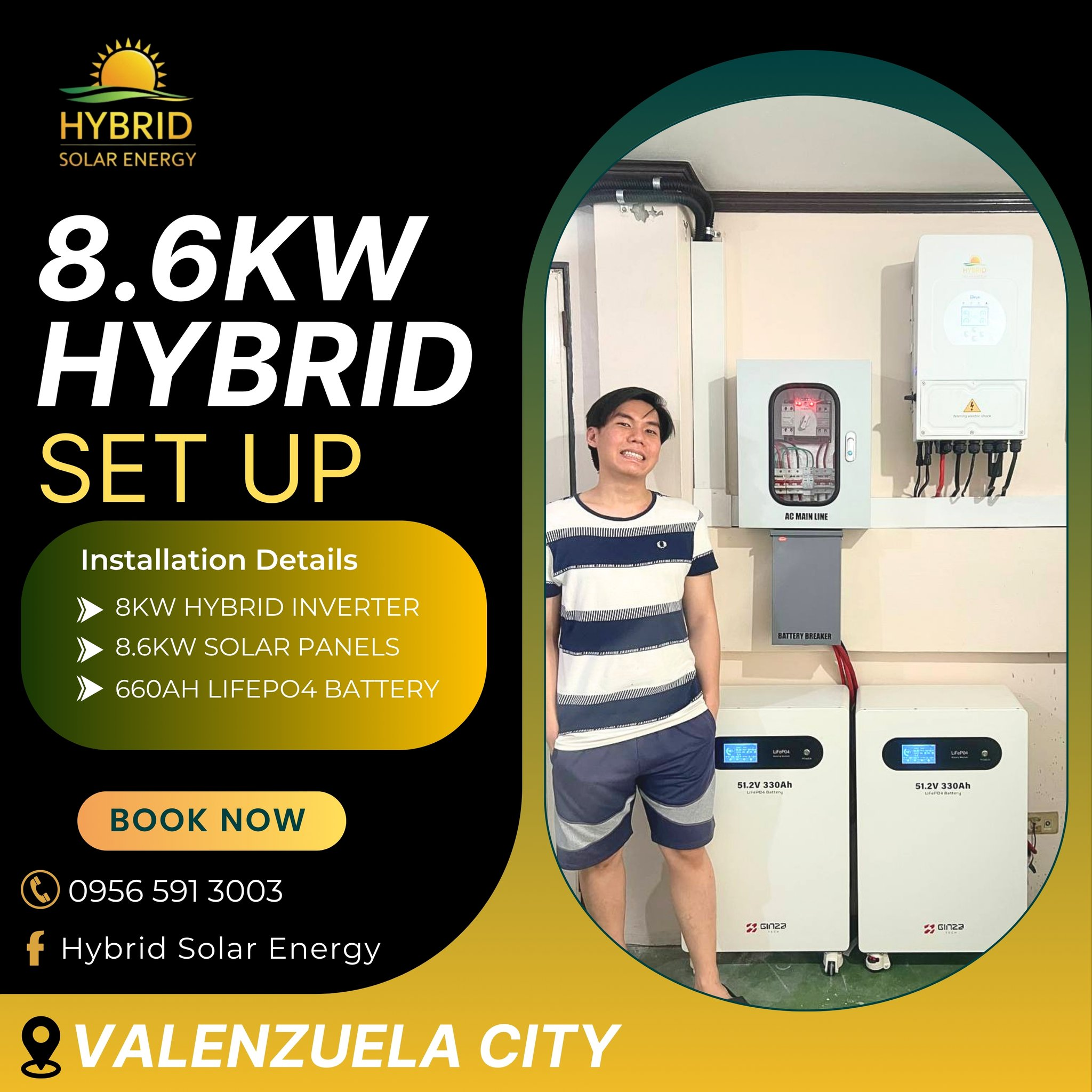 8.6kW Hybrid setup installation in Valenzuela City